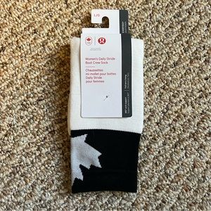Lululemon Womens daily stride boot crew sock size large team Canada collection